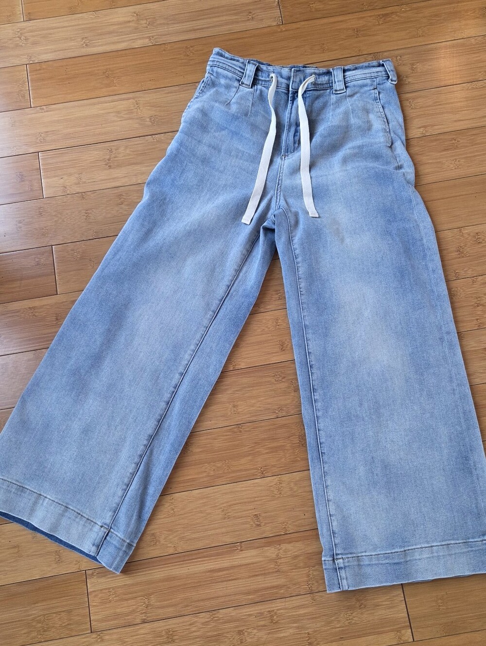 Miou Muse wide leg jeans tie waist sz medium P4880 - Picture 6 of 12